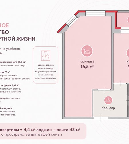 1-кк, в доме комфорт-класса